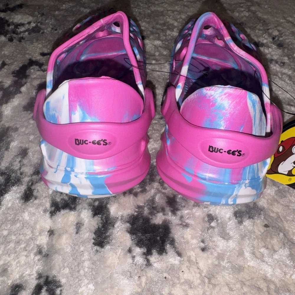 Buc-eecs Big Kids Water Shoes Sandals Youth Girls Size 2 -‎ 3 Pink Blue Swirl